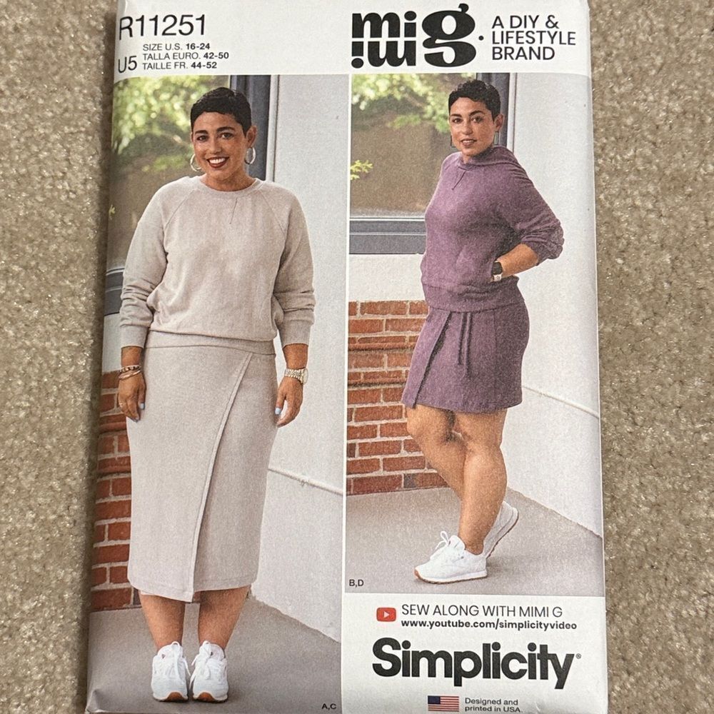 Simplicity women's size 20 outfit sewing pattern
